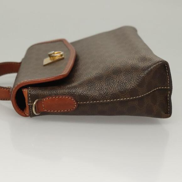 CELINE Macadam Canvas Hand Bag Pvc Leather Brown Gold - Picture 5 of 12